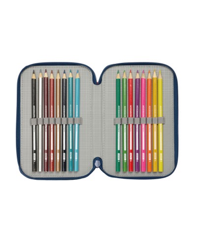 Plumier escolar safta triple cremallera 37 piezas spider man 195x125x55 mm