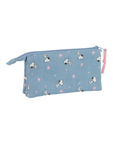 Bolso escolar portatodo safta triple snoopy 120x220x30 mm