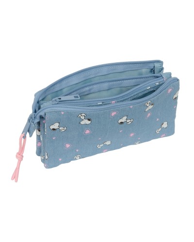 Bolso escolar portatodo safta triple snoopy 120x220x30 mm