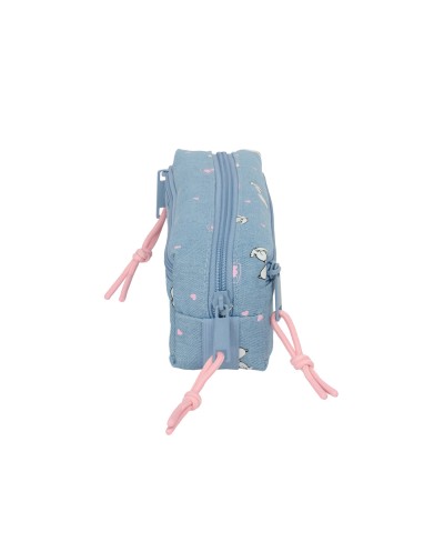 Bolso escolar portatodo safta triple pequeno con goma elastica snoopy 85x220x60 mm