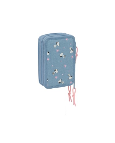 Plumier escolar safta triple cremallera 37 piezas snoopy 195x125x55 mm