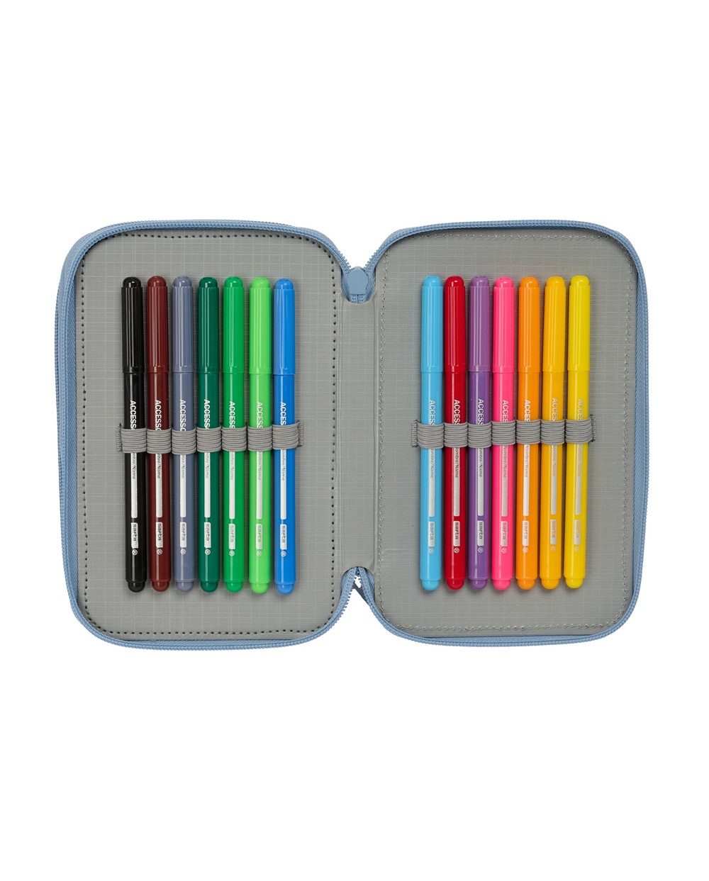 Plumier escolar safta triple cremallera 37 piezas snoopy 195x125x55 mm