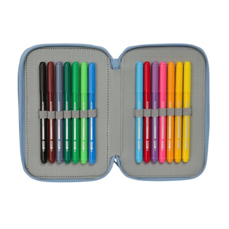 Plumier escolar safta triple cremallera 37 piezas snoopy 195x125x55 mm