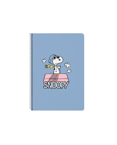 Cuaderno espiral safta folio 80h 60gr cuadro 4 mm tapa extradura snoopy