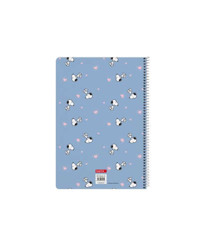 Cuaderno espiral safta folio 80h 60gr cuadro 4 mm tapa extradura snoopy