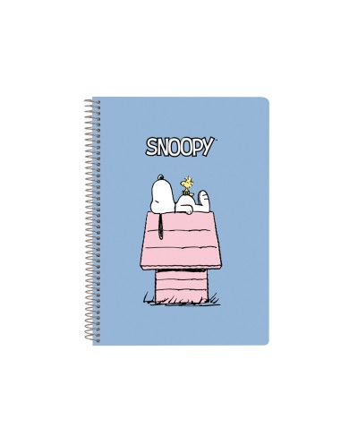 Cuaderno espiral safta cuarto 80h 60gr cuadro 4 mm tapa extradura snoopy