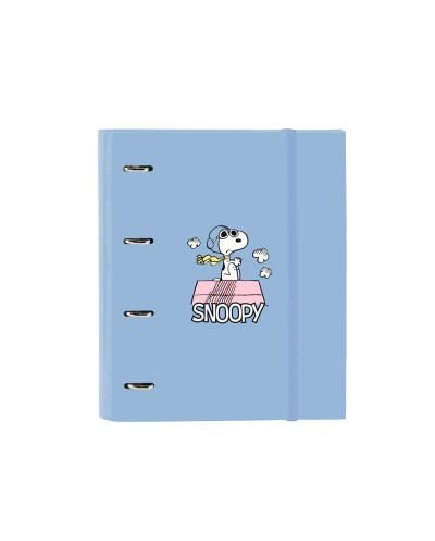 Carpeta con recambio safta din a4 cuadro 5 mm con goma y separadores snoopy