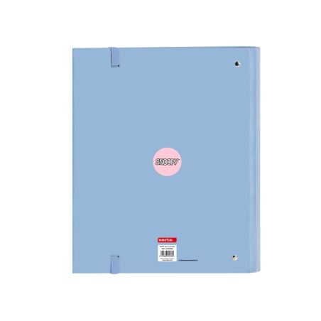 Carpeta con recambio safta din a4 cuadro 5 mm con goma y separadores snoopy