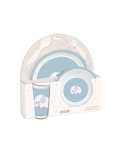Set de platos cubiertos y vaso safta preescolar 260x260x90 mm