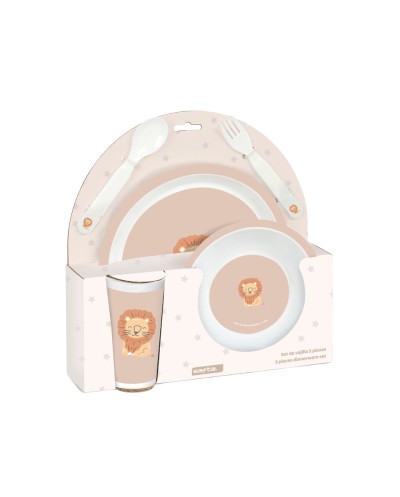 Set de platos cubiertos y vaso safta preescolar 260x260x90 mm