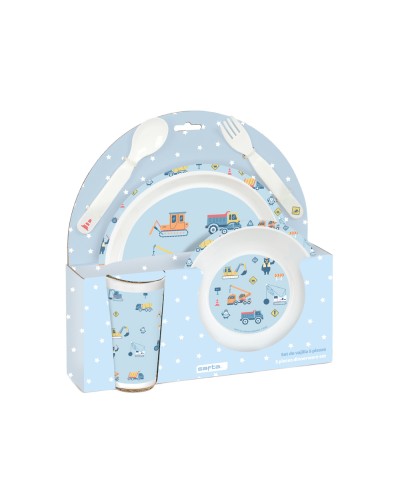 Set de platos cubiertos y vaso safta preescolar 260x260x90 mm