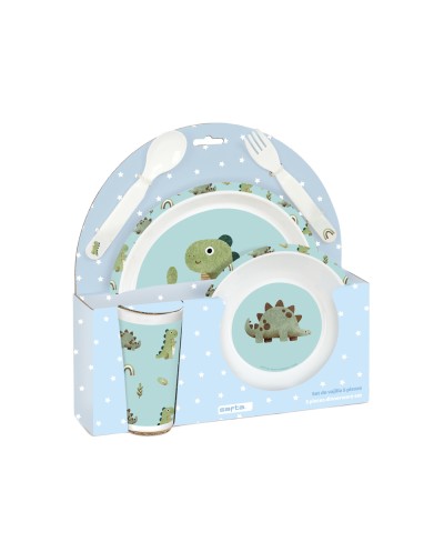 Set de platos cubiertos y vaso safta preescolar 260x260x90 mm
