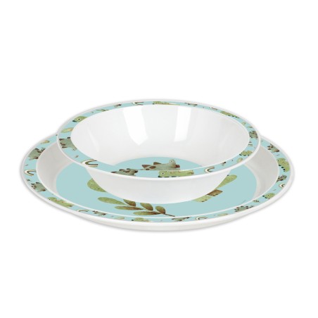 Set de platos cubiertos y vaso safta preescolar 260x260x90 mm