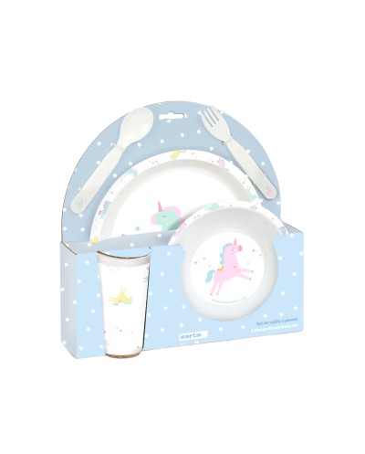 Set de platos cubiertos y vaso safta preescolar 260x260x90 mm