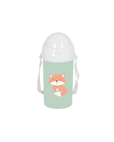 Botella portaliquidos safta 500 ml apertura automatica con pajita preescolar