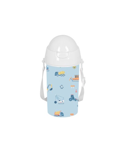 Botella portaliquidos safta 500 ml apertura automatica con pajita preescolar