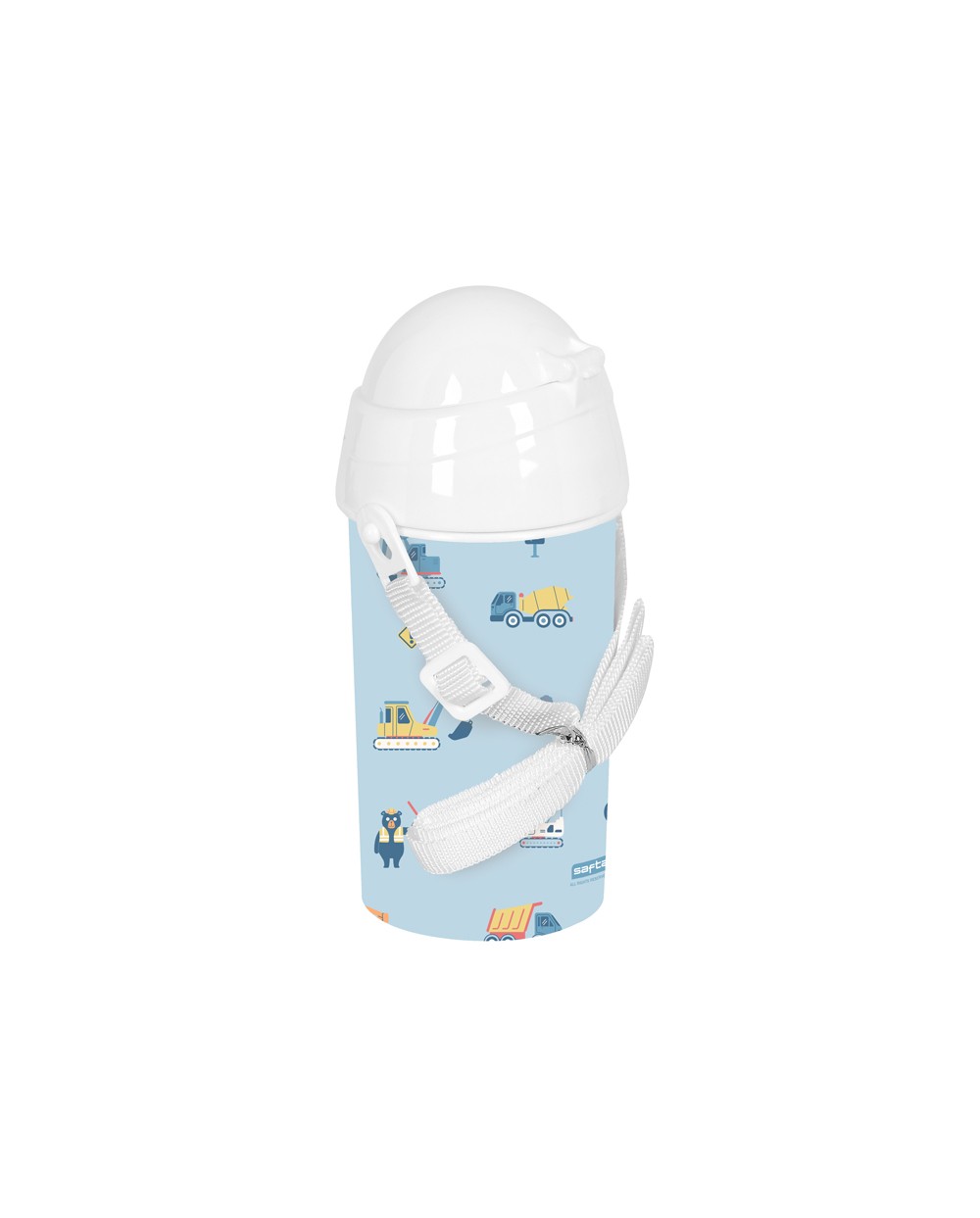 Botella portaliquidos safta 500 ml apertura automatica con pajita preescolar