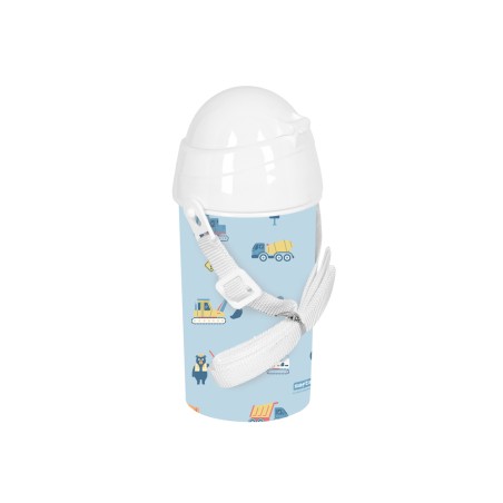 Botella portaliquidos safta 500 ml apertura automatica con pajita preescolar