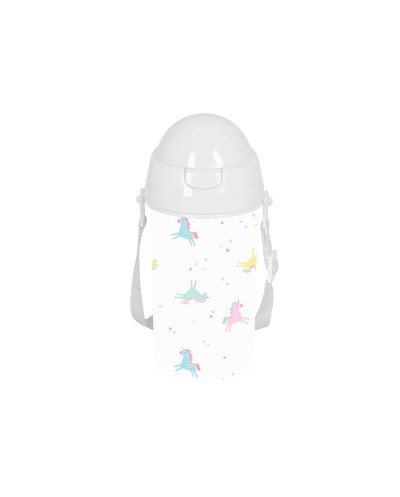 Botella portaliquidos safta 500 ml apertura automatica con pajita preescolar