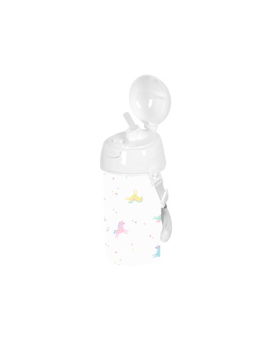 Botella portaliquidos safta 500 ml apertura automatica con pajita preescolar