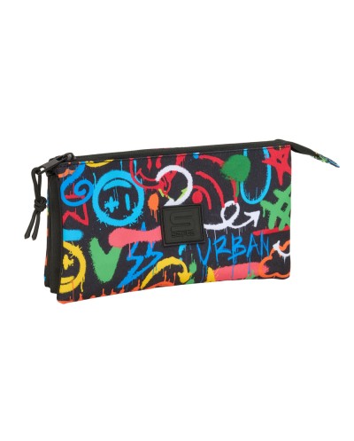 Bolso escolar portatodo safta triple graffiti 120x220x30 mm