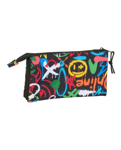 Bolso escolar portatodo safta triple graffiti 120x220x30 mm