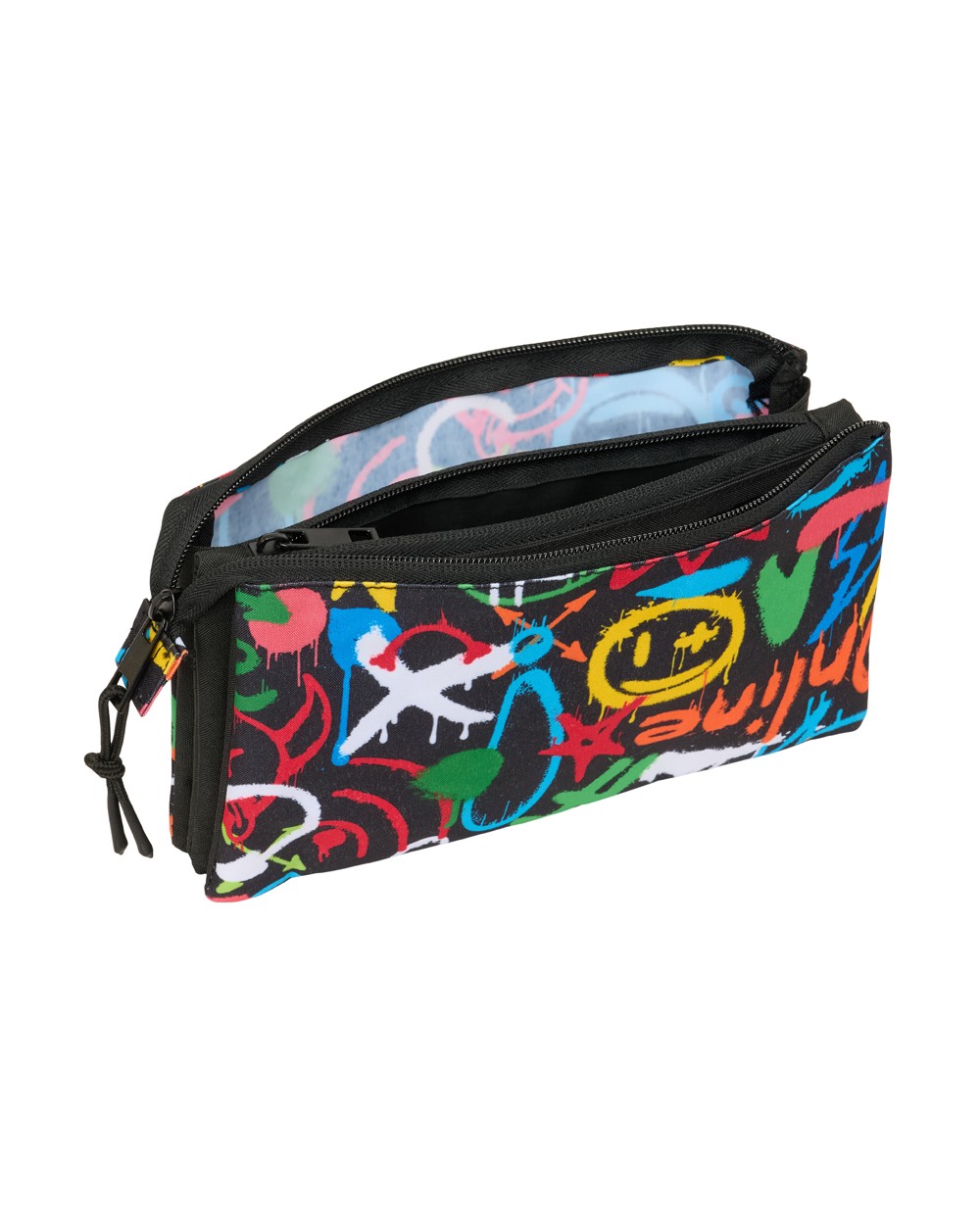 Bolso escolar portatodo safta triple graffiti 120x220x30 mm