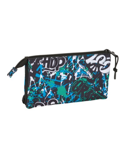 Bolso escolar portatodo safta triple graffiti 120x220x30 mm