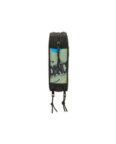 Plumier escolar safta triple cremallera 37 piezas graffiti 195x125x55 mm