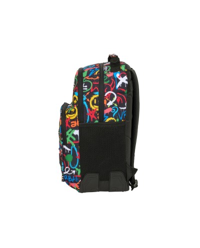 Mochila safta doble con cantoneras adaptable a carro graffiti 420x320x150 mm