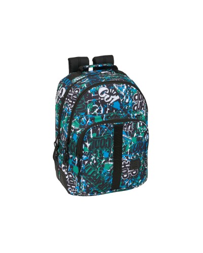 Mochila safta doble con cantoneras adaptable a carro graffiti 420x320x150 mm