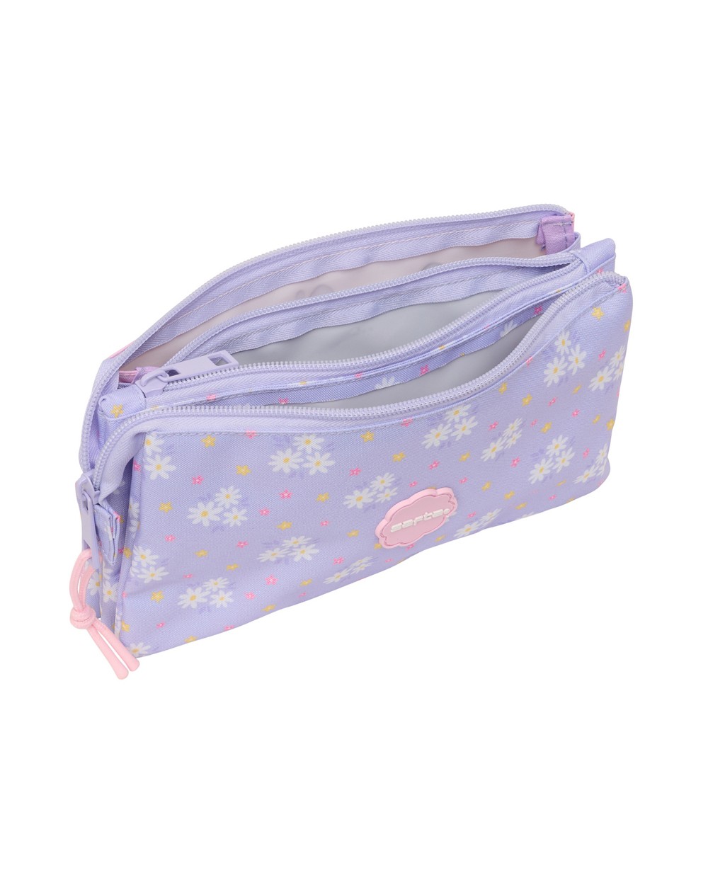 Bolso escolar portatodo safta triple bouquet 120x220x30 mm