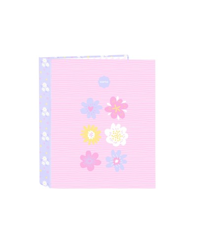 Carpeta carton folio 4 anillas safta lomo ancho bouquet
