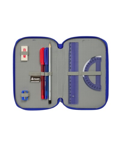 Plumier escolar safta triple cremallera 37 piezas real madrid 3 equipacion 25 26 195x125x55 mm