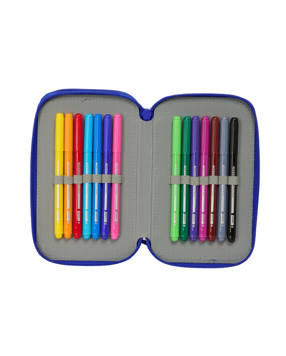 Plumier escolar safta triple cremallera 37 piezas real madrid 3 equipacion 25 26 195x125x55 mm