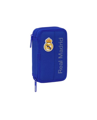 Plumier escolar safta doble cremallera pequeno 29 piezas real madrid 3 equipacion 25 26 195x125x40 mm