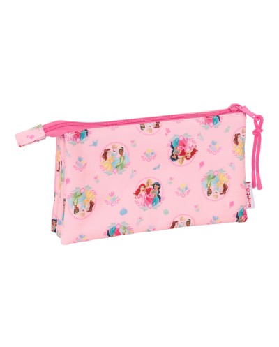 Bolso escolar portatodo safta triple princesas disney 120x220x30 mm