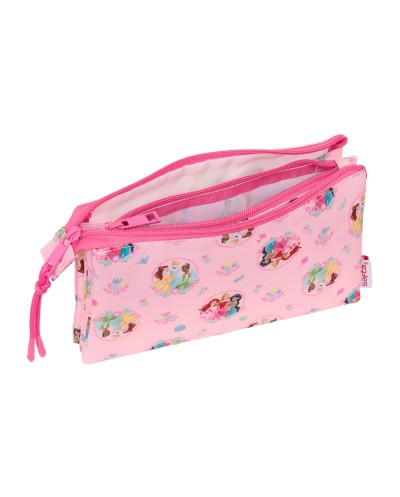 Bolso escolar portatodo safta triple princesas disney 120x220x30 mm