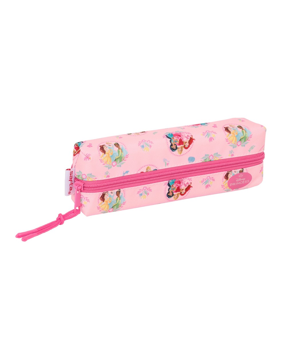 Bolso escolar portatodo safta rectangular con goma elastica princesas disney 40x220x70 mm