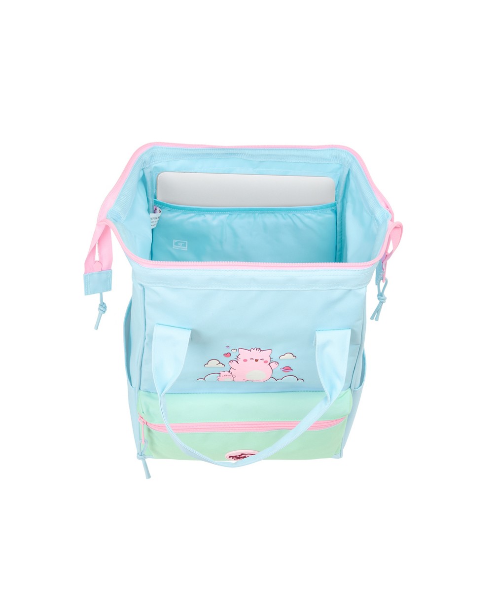 Mochila safta con asas para portatil 13 pembe the pink cat 400x270x190 mm