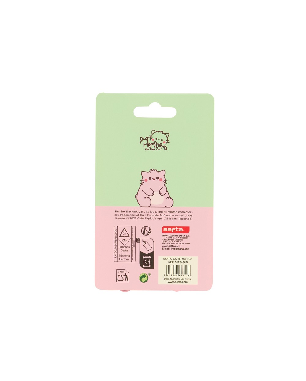 Blister safta clips pembe the pink cat 125x75 mm
