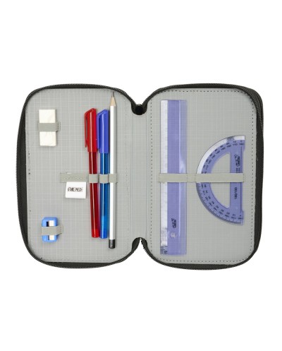 Plumier escolar safta triple cremallera 37 piezas one piece 195x125x55 mm