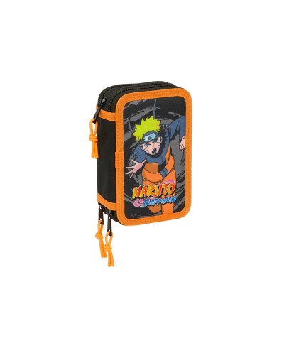Plumier escolar safta triple cremallera 37 piezas naruto 195x125x55 mm