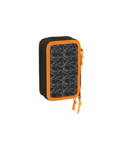 Plumier escolar safta triple cremallera 37 piezas naruto 195x125x55 mm