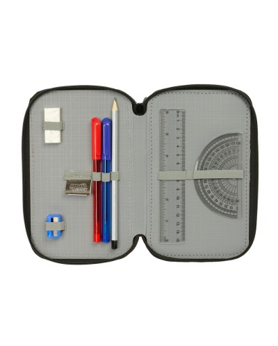 Plumier escolar safta triple cremallera 37 piezas naruto 195x125x55 mm