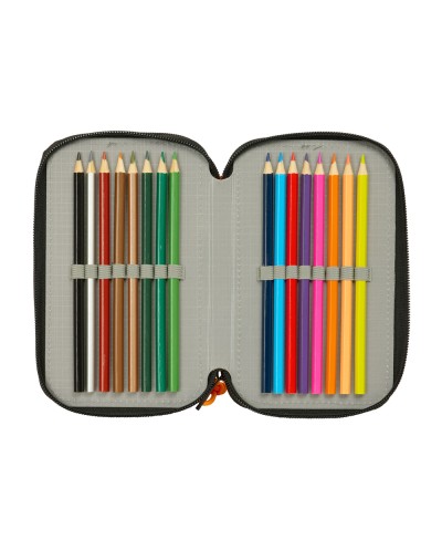 Plumier escolar safta triple cremallera 37 piezas naruto 195x125x55 mm