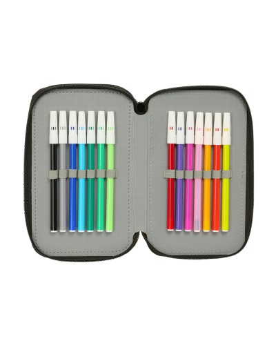 Plumier escolar safta triple cremallera 37 piezas naruto 195x125x55 mm