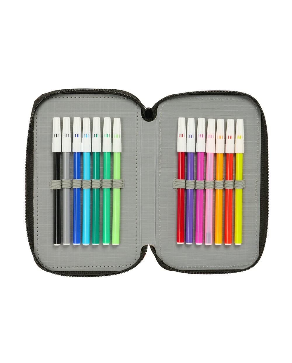 Plumier escolar safta triple cremallera 37 piezas naruto 195x125x55 mm