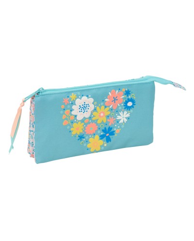 Bolso escolar portatodo safta triple reciclado moos fiori 120x220x30 mm