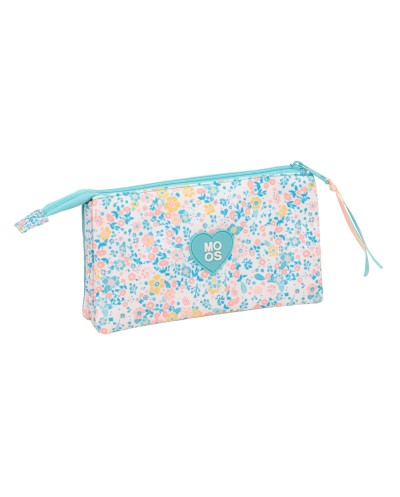 Bolso escolar portatodo safta triple reciclado moos fiori 120x220x30 mm